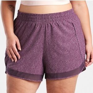 NWT Athleta Printed Mesh Racer Run Shorts In Violet Static